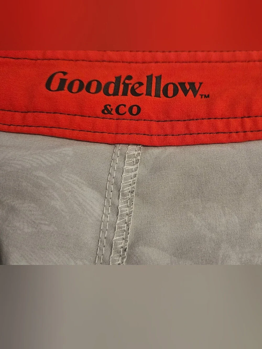 Goodfellow & Co Aqua Blue & Red and Light Gray Swim Trunks